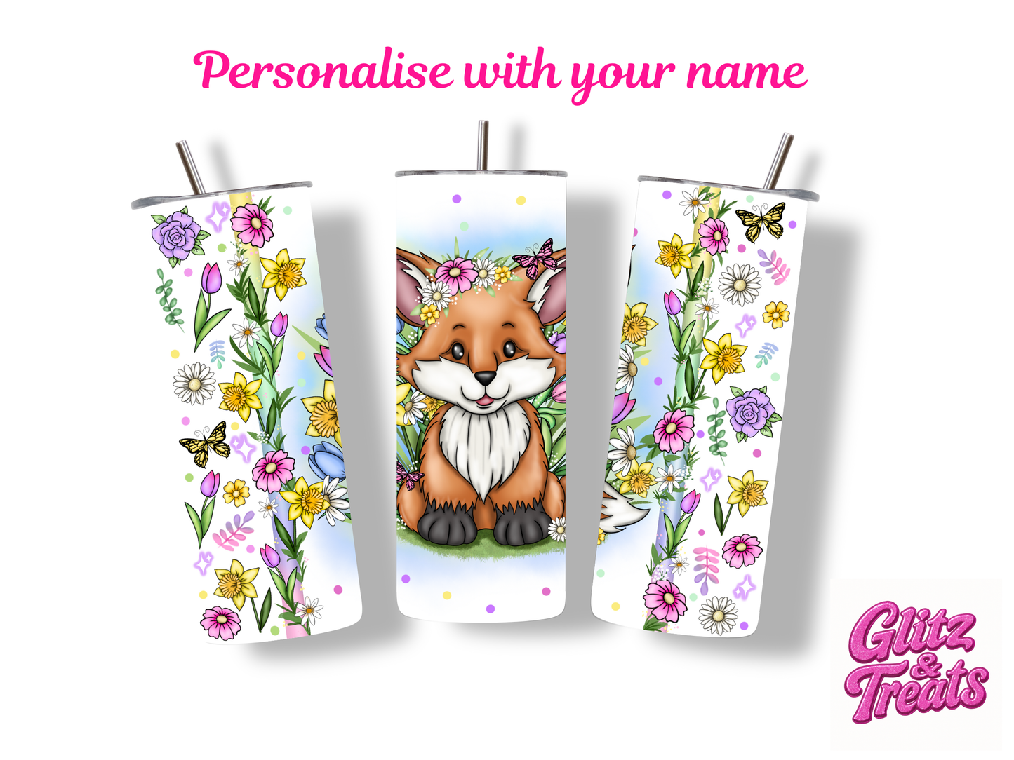 Floral Fox Tumbler