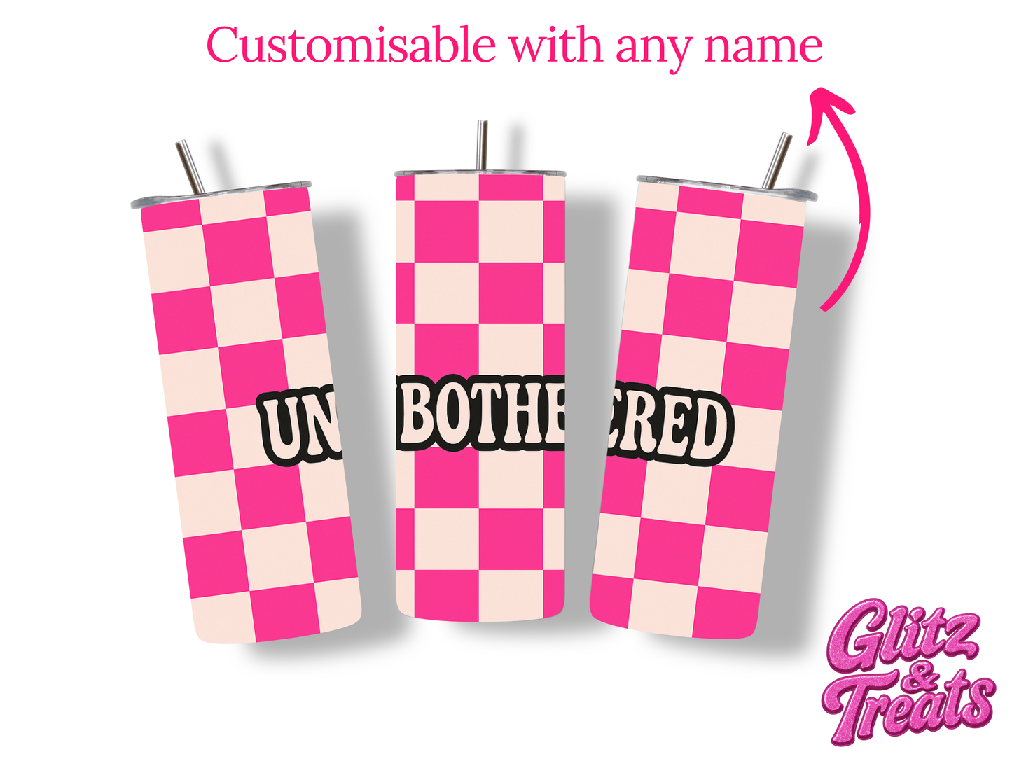 Unbothered Checkered Tumbler