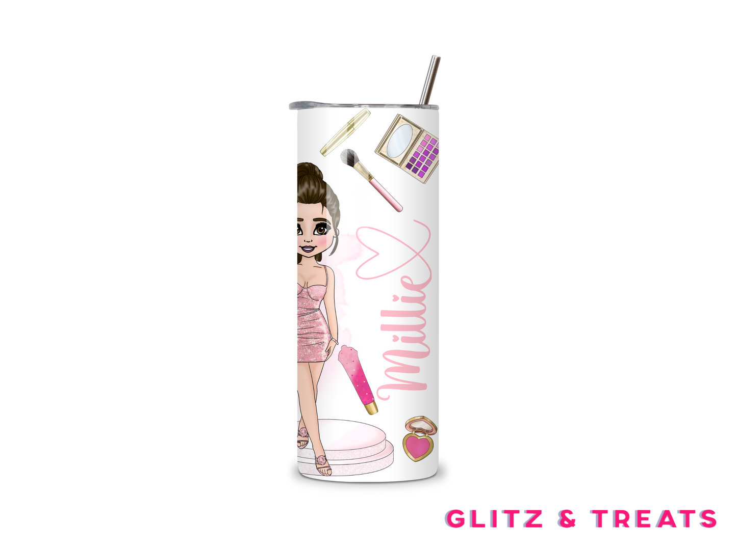 Beauty Inspired Pink Dress Dolly Tumbler