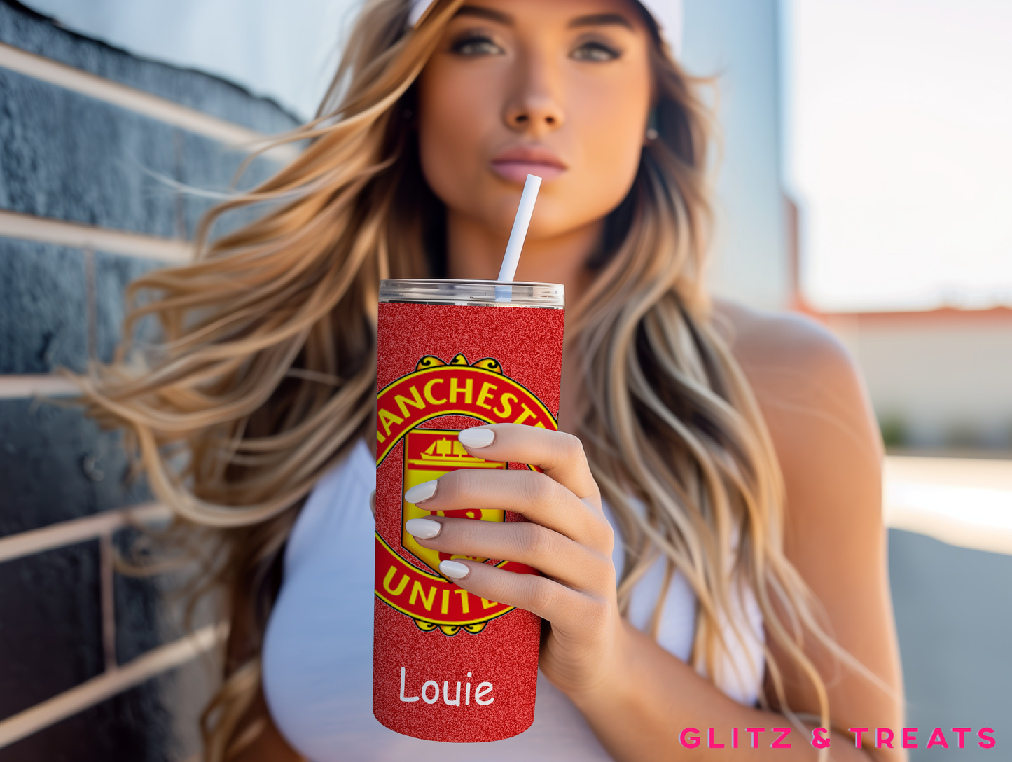 Glitter Red Man U T D Tumbler