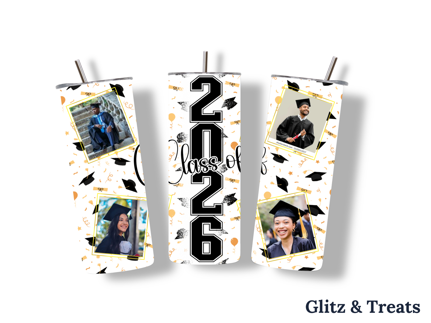 The "Class of 2026" Premium 4-Photo Graduation Tumbler