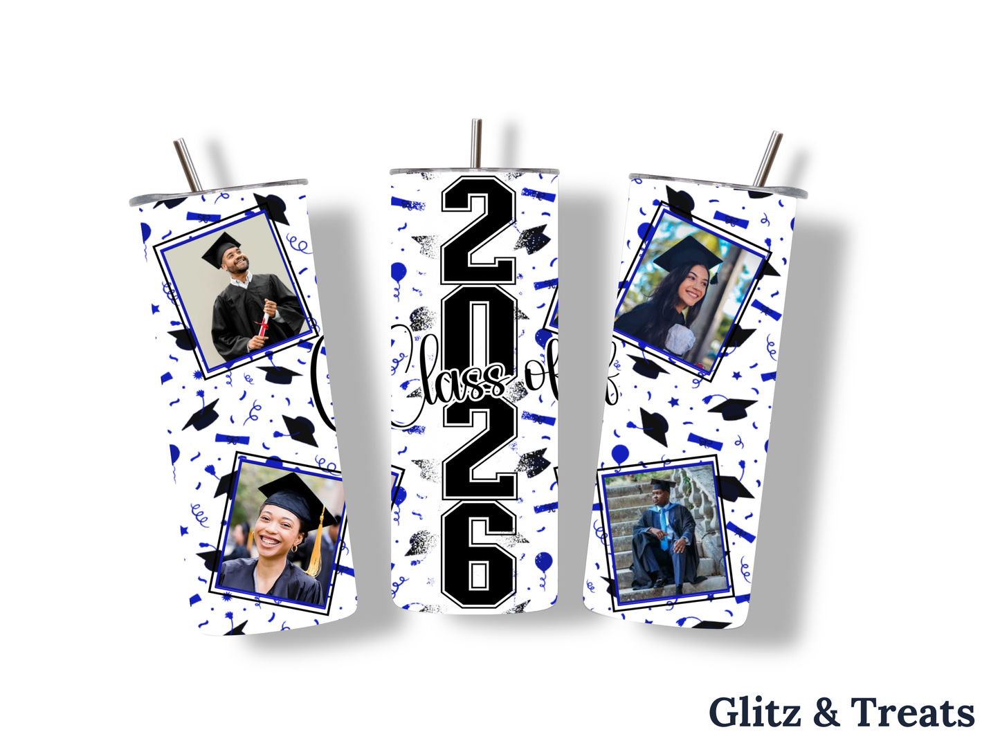 The "Class of 2026" Premium 4-Photo Graduation Tumbler