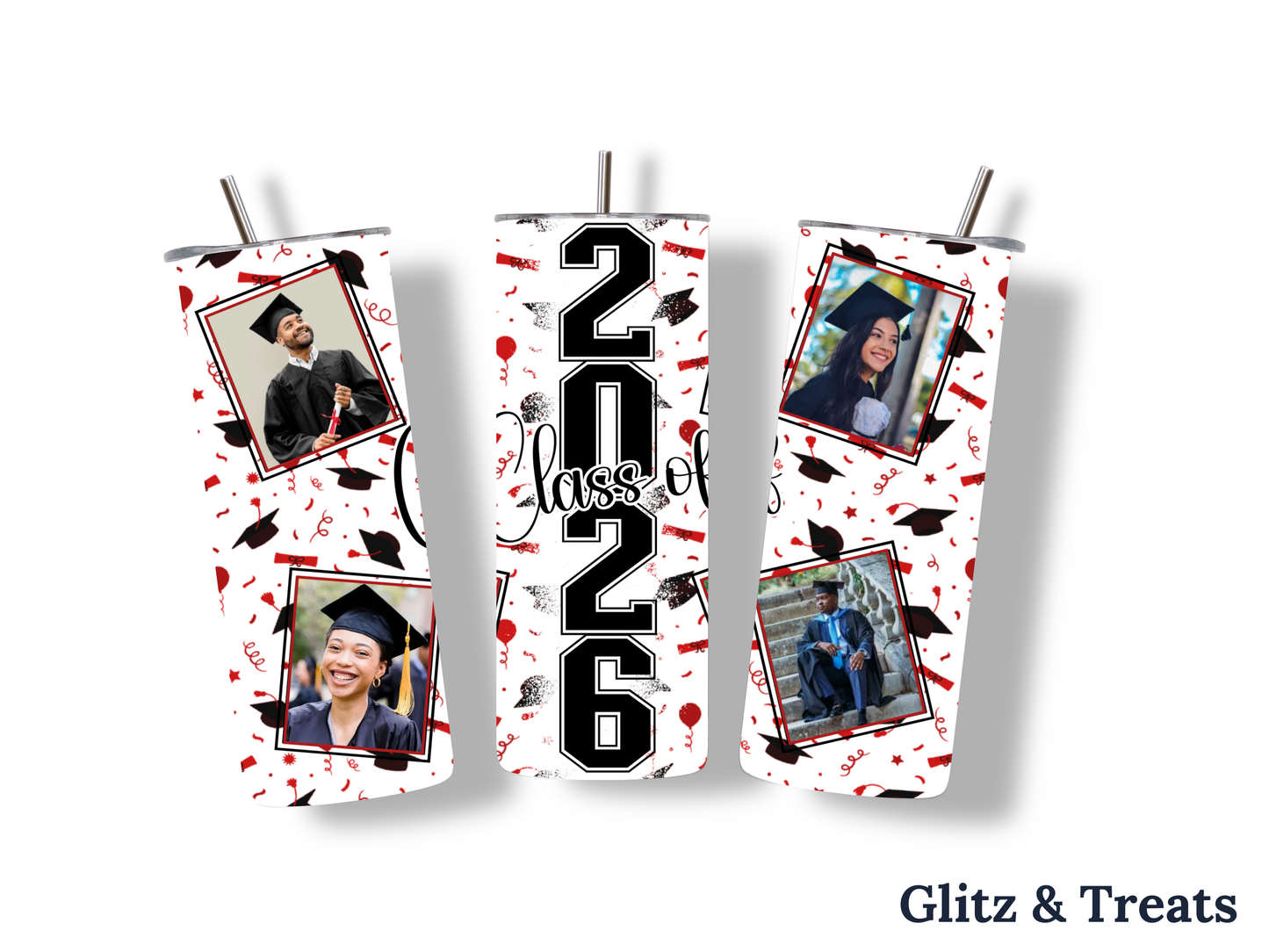 The "Class of 2026" Premium 4-Photo Graduation Tumbler
