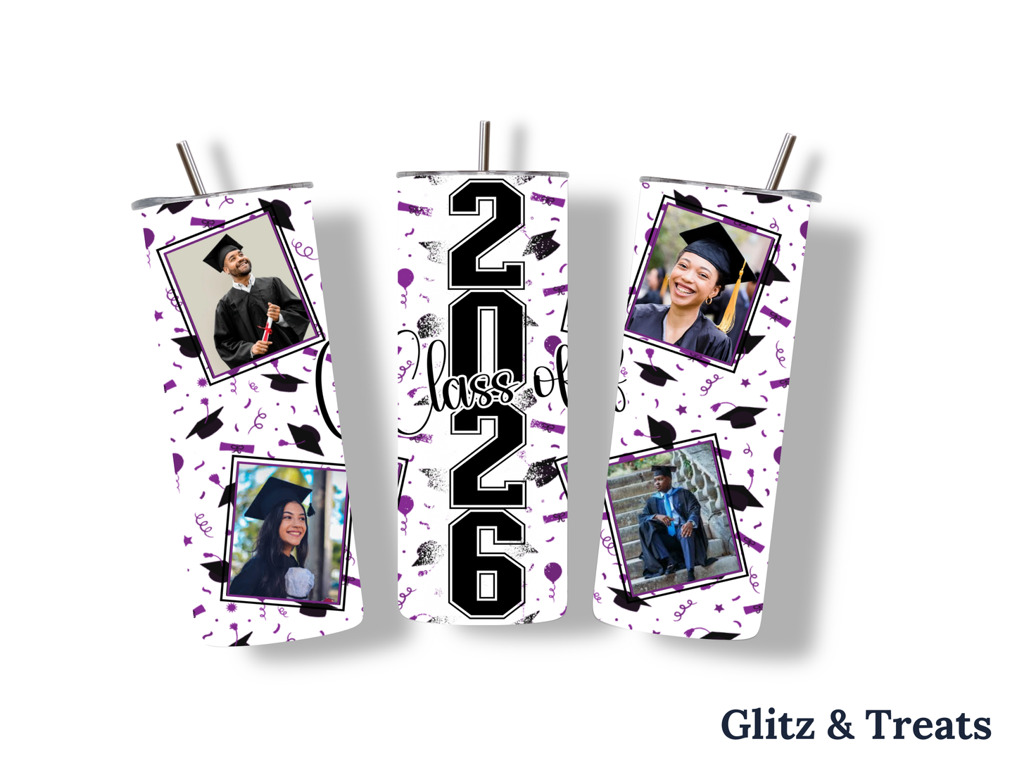 The "Class of 2026" Premium 4-Photo Graduation Tumbler