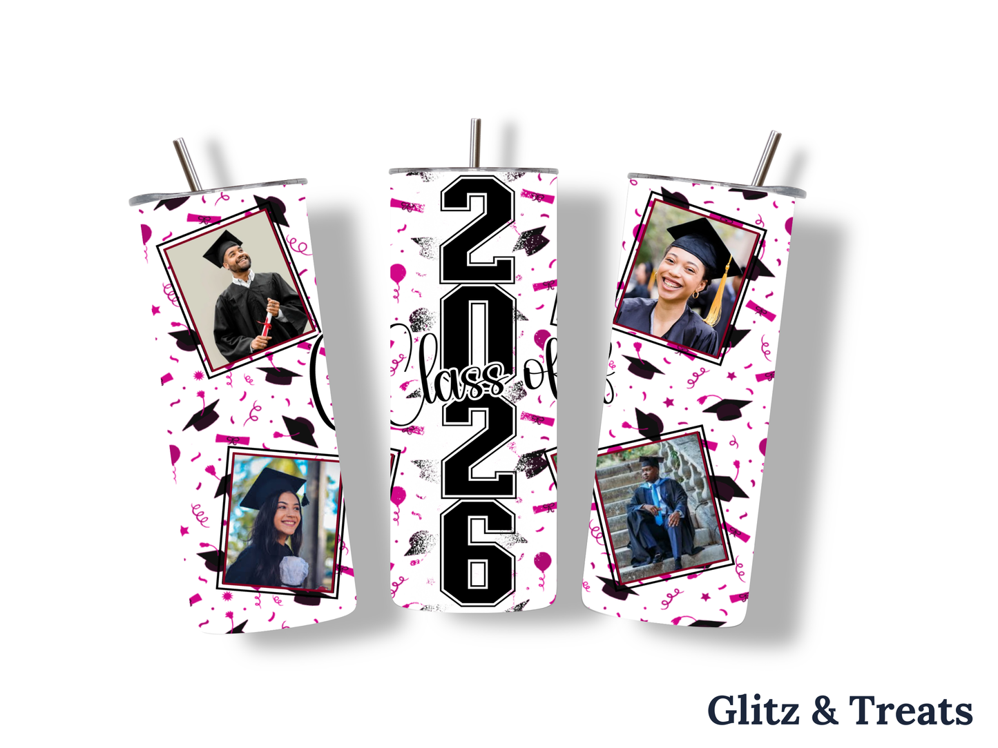 The "Class of 2026" Premium 4-Photo Graduation Tumbler