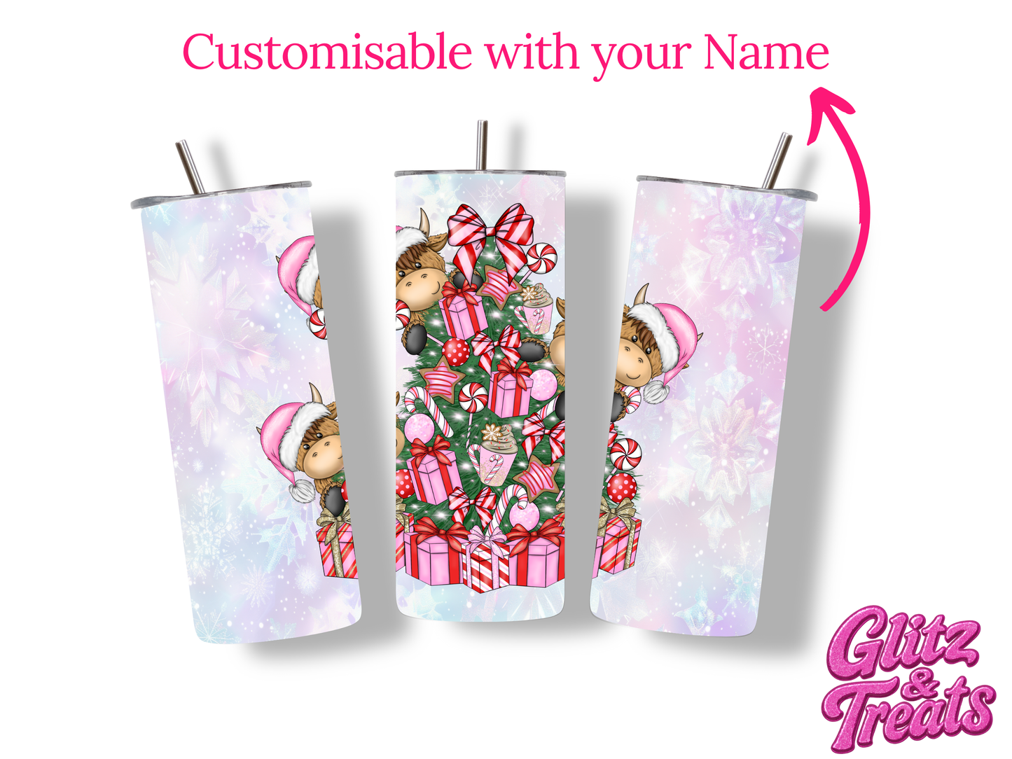 The Pink Highland Christmas Tumbler