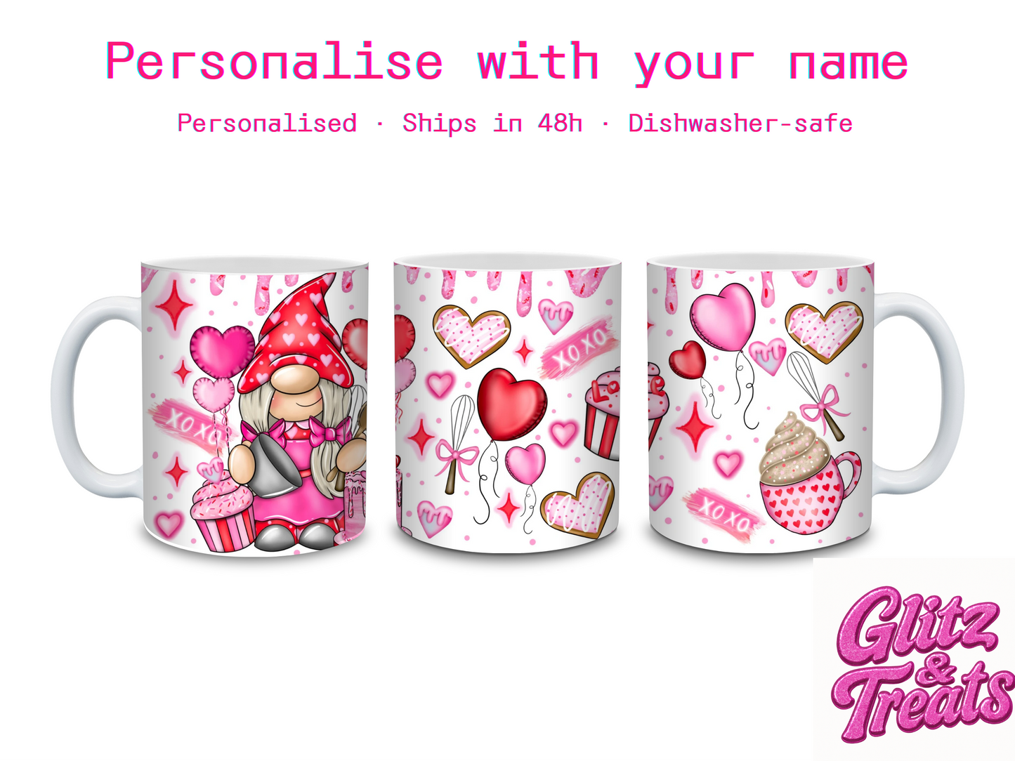 Custom Name Baker Gnome Mug – Cute Personalised Gift for Cake Lovers