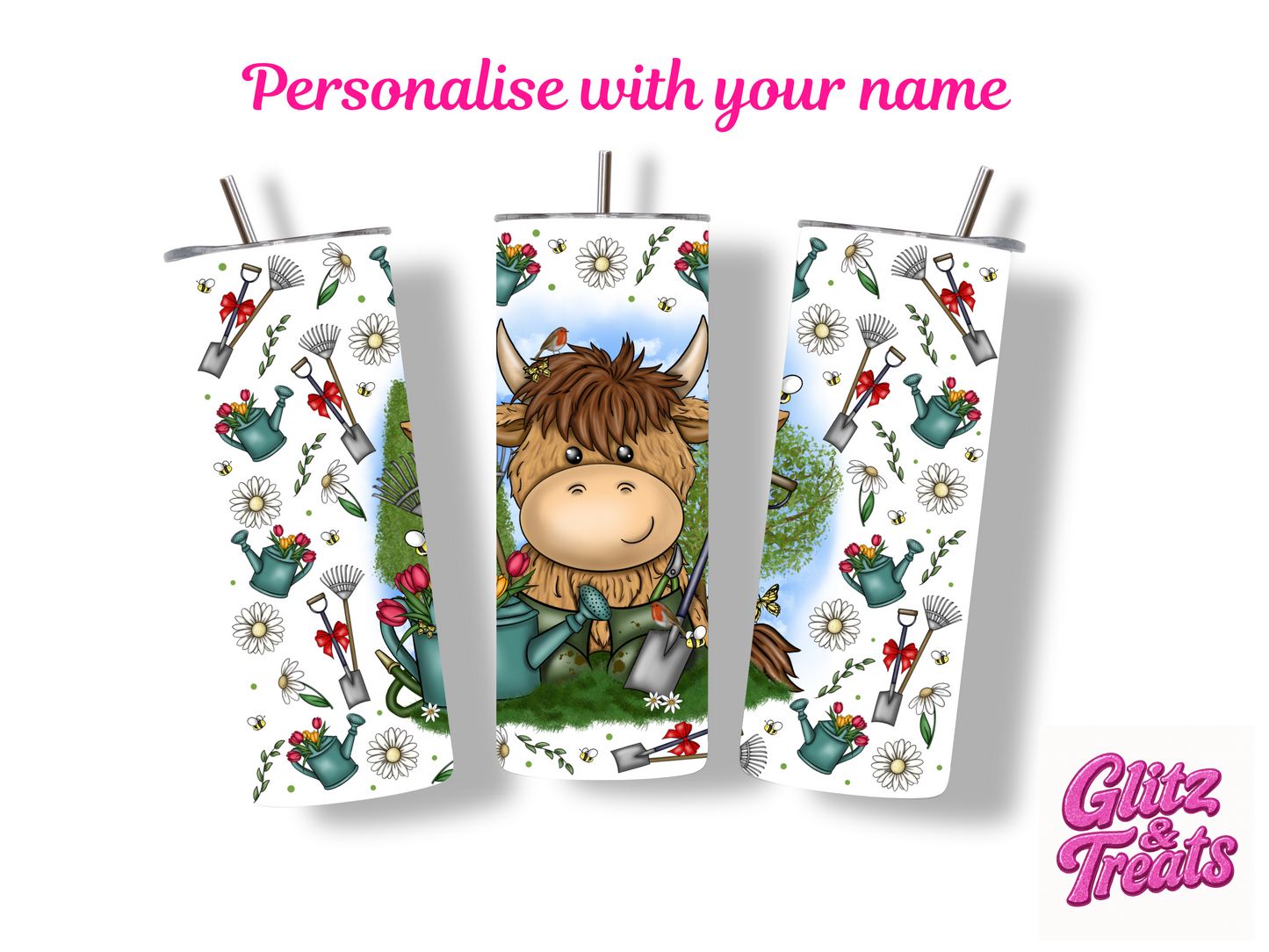 Highland Cow Garden Gardner Tumbler