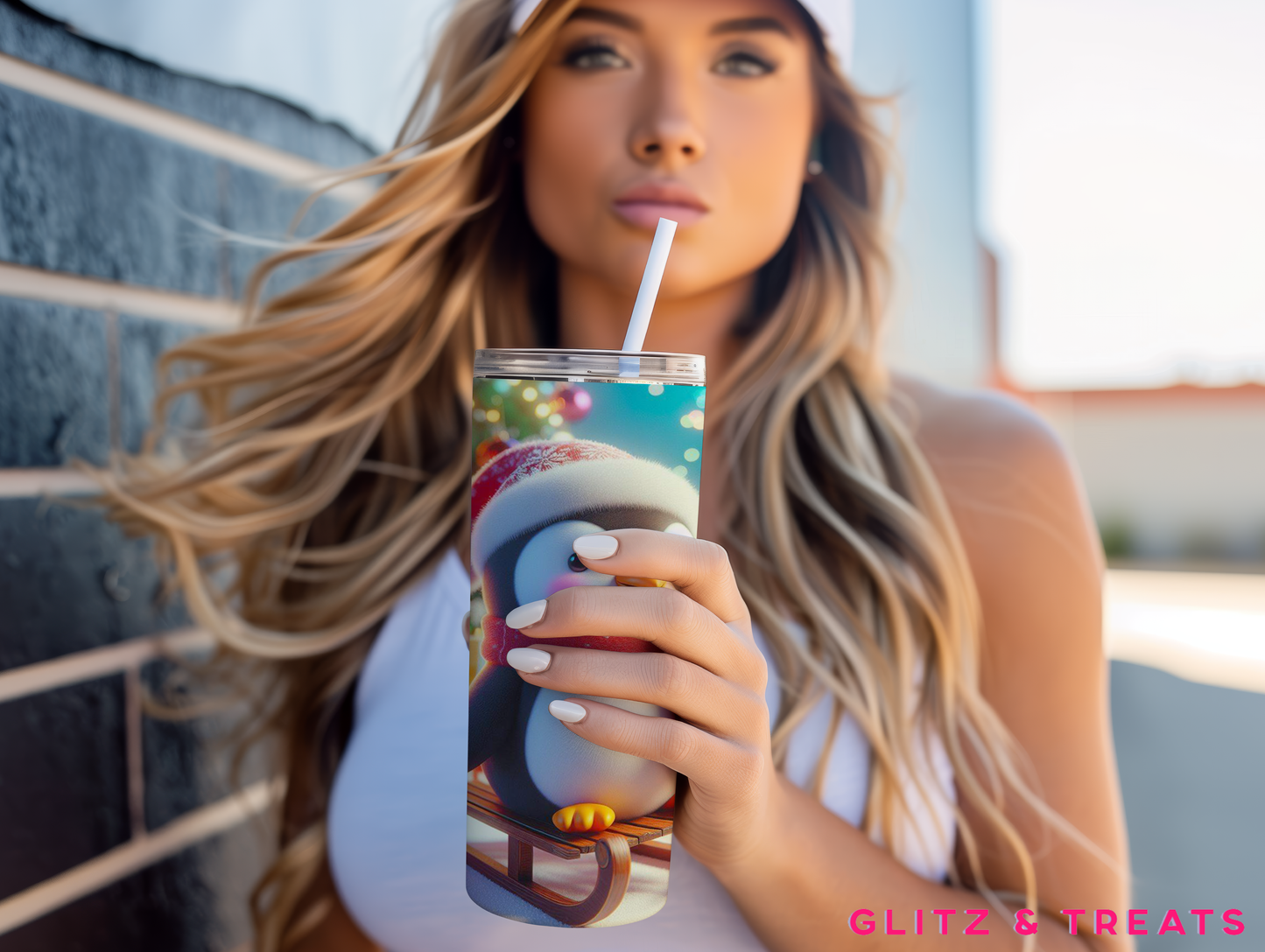 Sleigh Penguin Tumbler